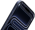 iPhone 17 Pro, pohled zepředu, Dynamic Island nahoře, akční tlačítko, tlačítka hlasitosti